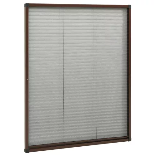Barna alumínium pliszé ablakszúnyogháló 80 x 100 cm