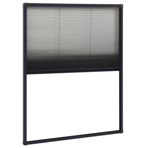 Antracitszürke alumínium pliszé ablakszúnyogháló 60 x 80 cm
