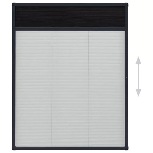 Antracitszürke alumínium pliszé ablakszúnyogháló 60 x 80 cm