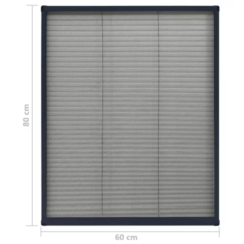 Antracitszürke alumínium pliszé ablakszúnyogháló 60 x 80 cm