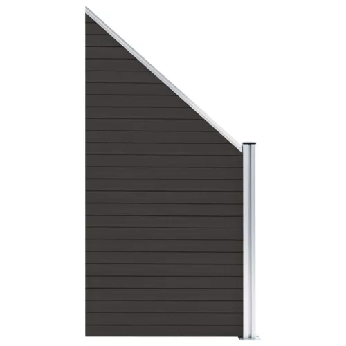Fekete WPC kerítéspanel 95 x (105-180) cm