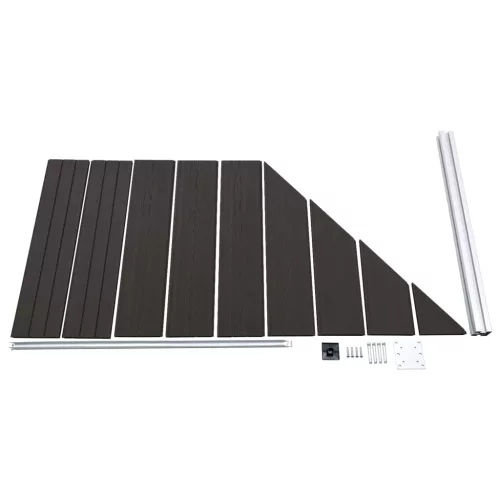 Fekete WPC kerítéspanel 95 x (105-180) cm
