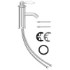 Krómozott felületű fürdőszobai mosdócsaptelep 130 x 180 mm