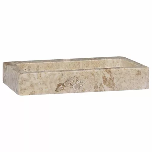 Krémszínű márvány falra szerelhető mosdókagyló 38 x 24 x 6,5 cm