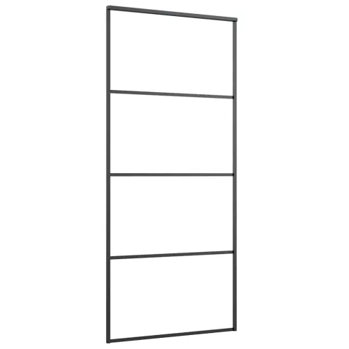 Fekete alumínium és ESG üveg tolóajtó 90 x 205 cm