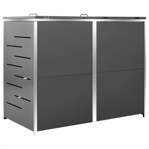 Acéltároló két gurítható szemeteskukához 138 x 77,5 x 112,5 cm