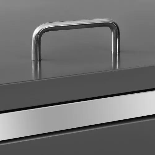 Acéltároló négy gurítható szemeteskukához 276,5x77,5x112,5 cm