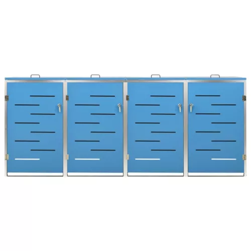 Acéltároló négy gurítható szemeteskukához 276,5x77,5x112,5 cm
