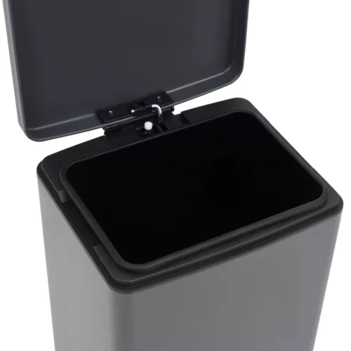 Ujjlenyomat-mentes szürke rozsdamentes acél pedálos szemeteskuka 30 L