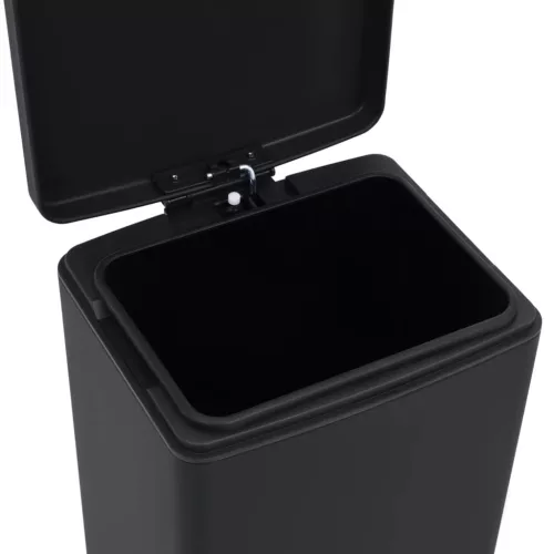 Fekete ujjlenyomat-mentes rozsdamentes-acél pedálos kuka 30L