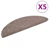5 db öntapadós lépcsőszőnyeg 56 x 17 x 3 cm világosbarna félkör alakú