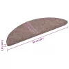 5 db öntapadós lépcsőszőnyeg 56 x 17 x 3 cm világosbarna félkör alakú
