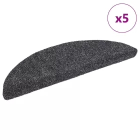   5 db öntapadós lépcsőszőnyeg 56 x 17 x 3 cm sötétszürke félkör alakú