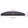5 db öntapadós lépcsőszőnyeg 56 x 17 x 3 cm sötétszürke félkör alakú