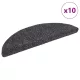 10 db öntapadós lépcsőszőnyeg 56 x 17 x 3 cm sötétszürke félkör alakú