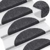10 db öntapadós lépcsőszőnyeg 56 x 17 x 3 cm sötétszürke félkör alakú