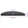 10 db öntapadós lépcsőszőnyeg 56 x 17 x 3 cm sötétszürke félkör alakú