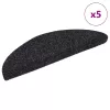 5 db öntapadós lépcsőszőnyeg 56 x 17 x 3 cm fekete félkör alakú