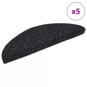   5 db öntapadós lépcsőszőnyeg 56 x 17 x 3 cm fekete félkör alakú