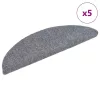 5 db öntapadós lépcsőszőnyeg 56 x 17 x 3 cm világosszürke félkör alakú