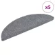 5 db öntapadós lépcsőszőnyeg 56 x 17 x 3 cm világosszürke félkör alakú