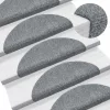 5 db öntapadós lépcsőszőnyeg 56 x 17 x 3 cm világosszürke félkör alakú