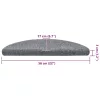 5 db öntapadós lépcsőszőnyeg 56 x 17 x 3 cm világosszürke félkör alakú
