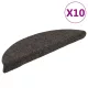 10 db öntapadós lépcsőszőnyeg 56 x 17 x 3 cm antracit félkör alakú
