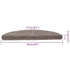 5 db öntapadós lépcsőszőnyeg 56 x 17 x 3 cm bézs félkör alakú