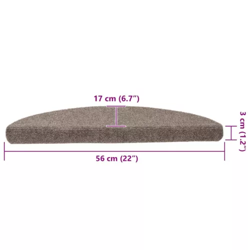 5 db öntapadós lépcsőszőnyeg 56 x 17 x 3 cm bézs félkör alakú