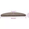 10 db öntapadós lépcsőszőnyeg 56 x 17 x 3 cm bézs félkör alakú
