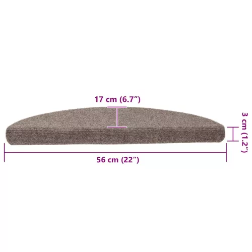 10 db öntapadós lépcsőszőnyeg 56 x 17 x 3 cm bézs félkör alakú