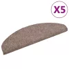5 db öntapadós lépcsőszőnyeg 65 x 21 x 4 cm világosbarna félkör alakú nagy