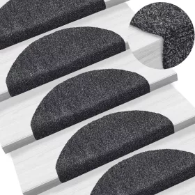   5 db öntapadós lépcsőszőnyeg 65 x 21 x 4 cm sötétszürke félkör alakú nagy