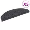 5 db öntapadós lépcsőszőnyeg 65 x 21 x 4 cm sötétszürke félkör alakú nagy