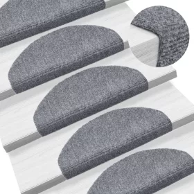   5 db öntapadós lépcsőszőnyeg 65 x 21 x 4 cm világosszürke félkör alakú nagy