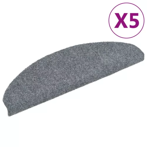 5 db öntapadós lépcsőszőnyeg 65 x 21 x 4 cm világosszürke félkör alakú nagy