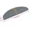 5 db öntapadós lépcsőszőnyeg 65 x 21 x 4 cm világosszürke félkör alakú nagy