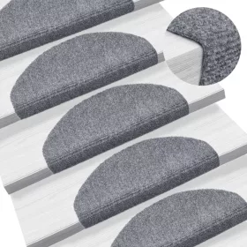   10 db öntapadós lépcsőszőnyeg 65 x 21 x 4 cm világosszürke félkör alakú nagy