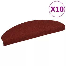   10 db öntapadós lépcsőszőnyeg 65 x 21 x 4 cm bordói piros félkör alakú nagy