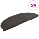 5 db öntapadós lépcsőszőnyeg 65 x 21 x 4 cm antracitszürke félkör alakú nagyméretű