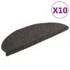 10 db öntapadós lépcsőszőnyeg 65 x 21 x 4 cm antracitszürke félkör alakú nagyméretű