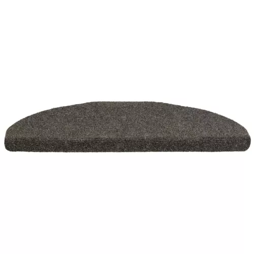10 db öntapadós lépcsőszőnyeg 65 x 21 x 4 cm antracitszürke félkör alakú nagyméretű