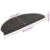 10 db öntapadós lépcsőszőnyeg 65 x 21 x 4 cm antracitszürke félkör alakú nagyméretű