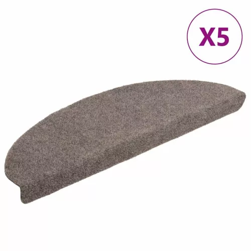 5 db öntapadós lépcsőszőnyeg 65 x 21 x 4 cm bézs félkör alakú nagy