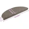5 db öntapadós lépcsőszőnyeg 65 x 21 x 4 cm bézs félkör alakú nagy