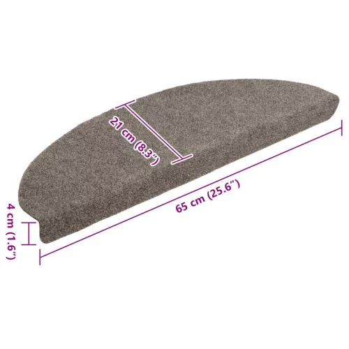 5 db öntapadós lépcsőszőnyeg 65 x 21 x 4 cm bézs félkör alakú nagy
