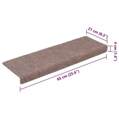 5 db öntapadós lépcsőszőnyeg 65 x 21 x 4 cm krémszínű téglalap alakú széllel