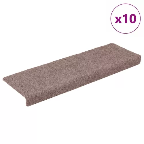 10 db öntapadós lépcsőszőnyegek, krémszínű, téglalap alakú széllel, 65 x 21 x 4 cm