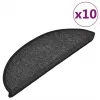 10 db antracitszürke félkör alakú lépcsőszőnyeg 56 x 17 x 3 cm
